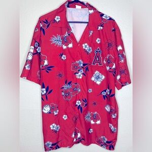 Angels baseball hawaiian button up shirt one fits all
(L/XL)